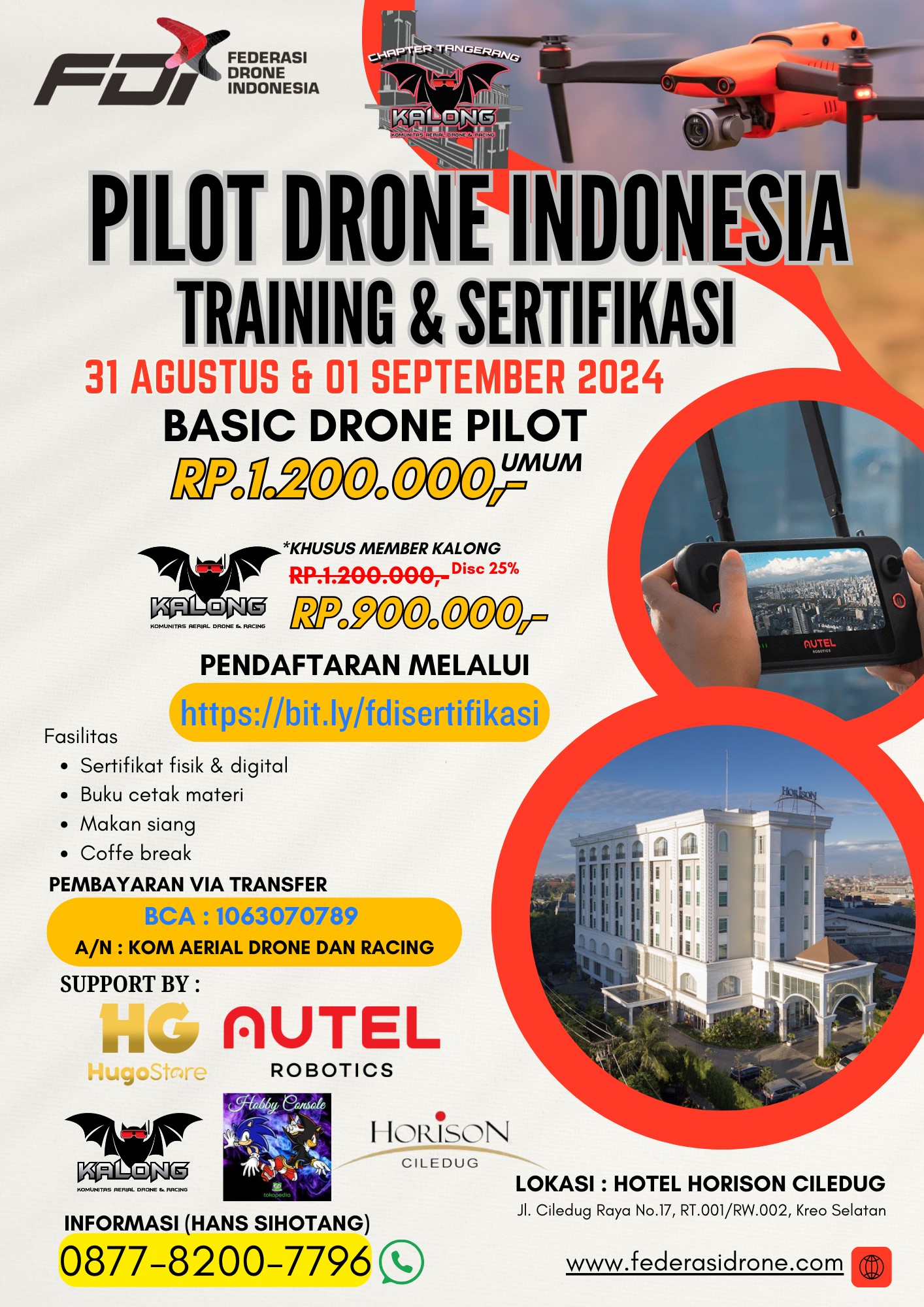 Pendaftaran Pelatihan dan Sertifikasi Pilot Drone Federasi Drone Indonesia